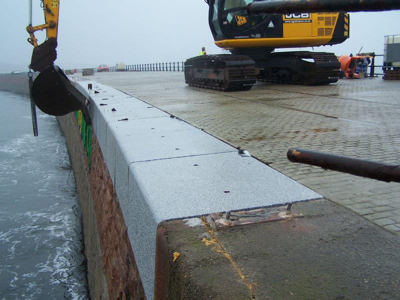 granite pier blocks on site
